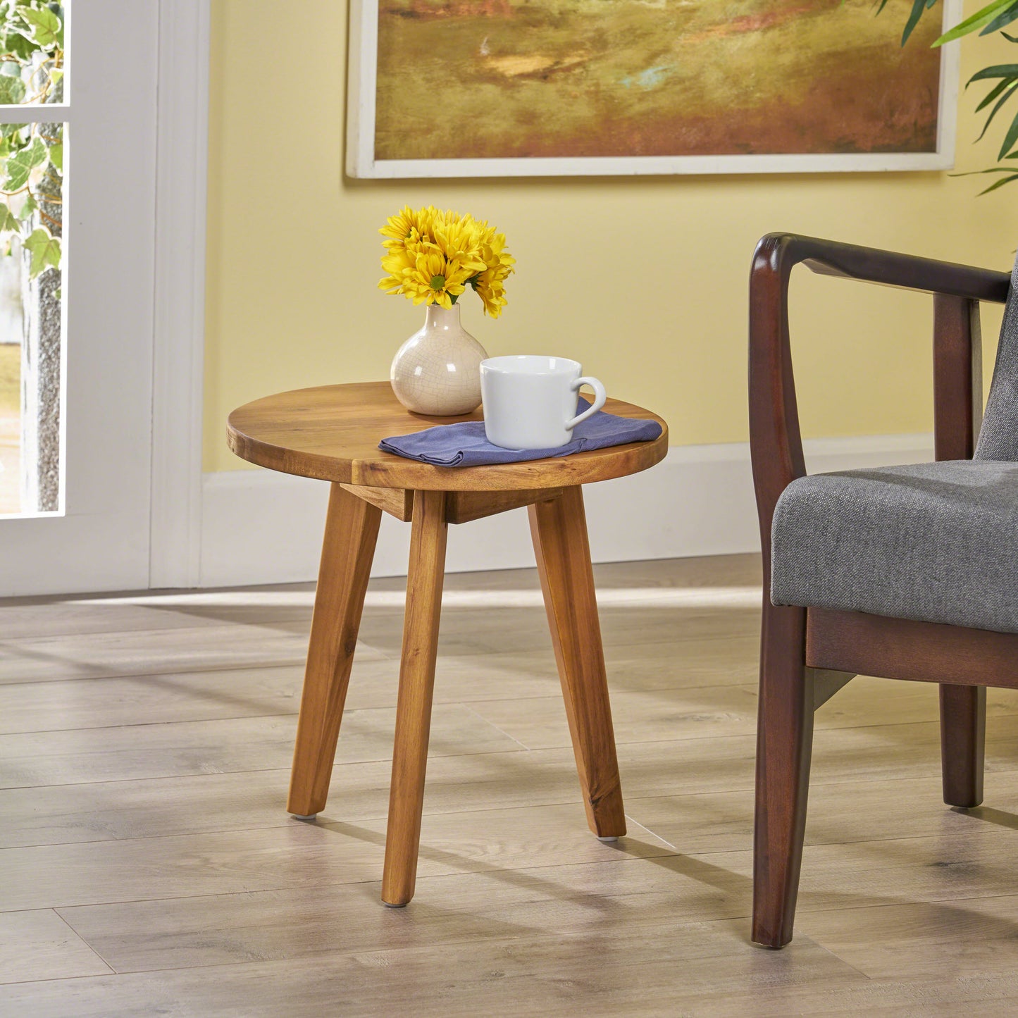 Marina Acacia Wood Side Table – Stylish & Sustainable Accent Piece