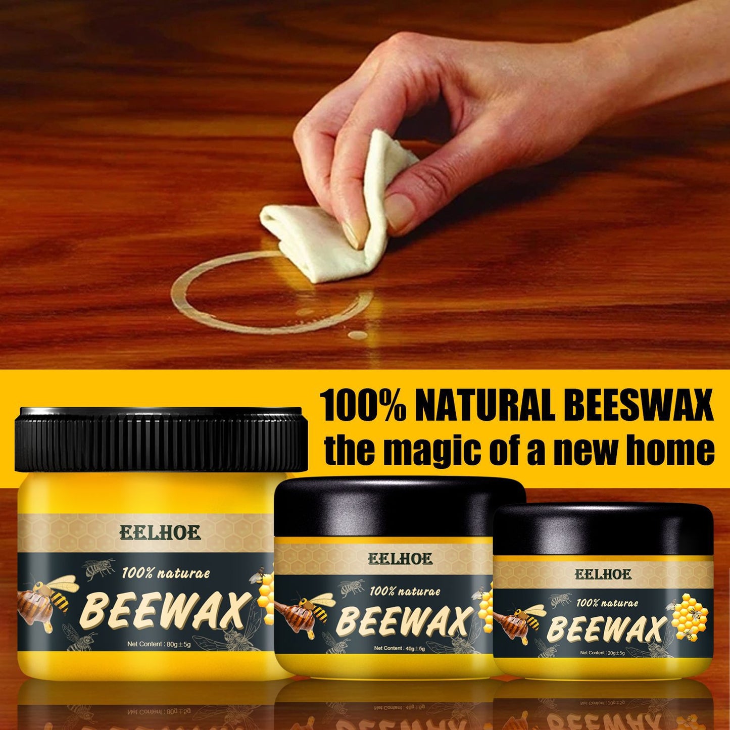 EELHOE Natural Beeswax Furniture & Wood Floor Care