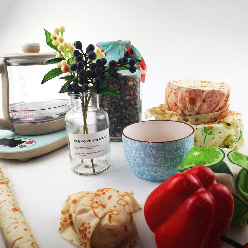 Reusable Silicone Food Wraps & Beeswax Cloth – Eco-Friendly Freshness Seal