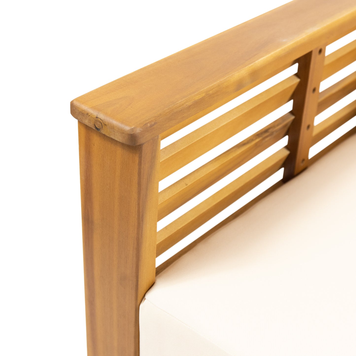 Outdoor Acacia Wood Club Chairs with Cushions – Teak Finish & Beige Comfort