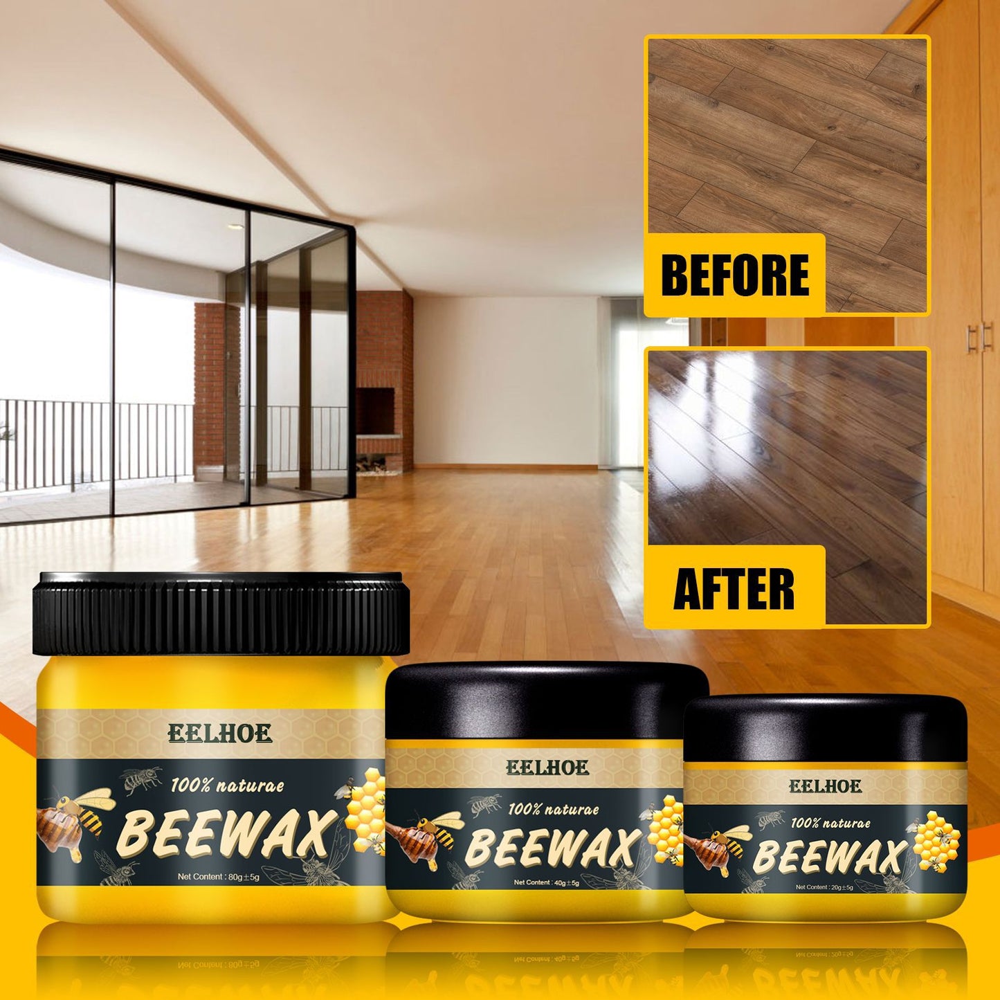 EELHOE Natural Beeswax Furniture & Wood Floor Care