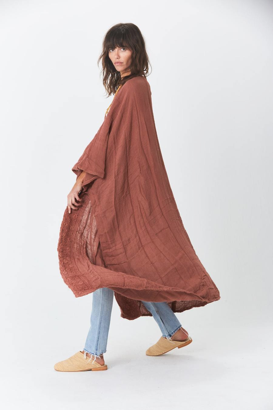 Bamboo Fabric Lace Beach Cover-Up – Lightweight & Stylish Sunscreen Dress