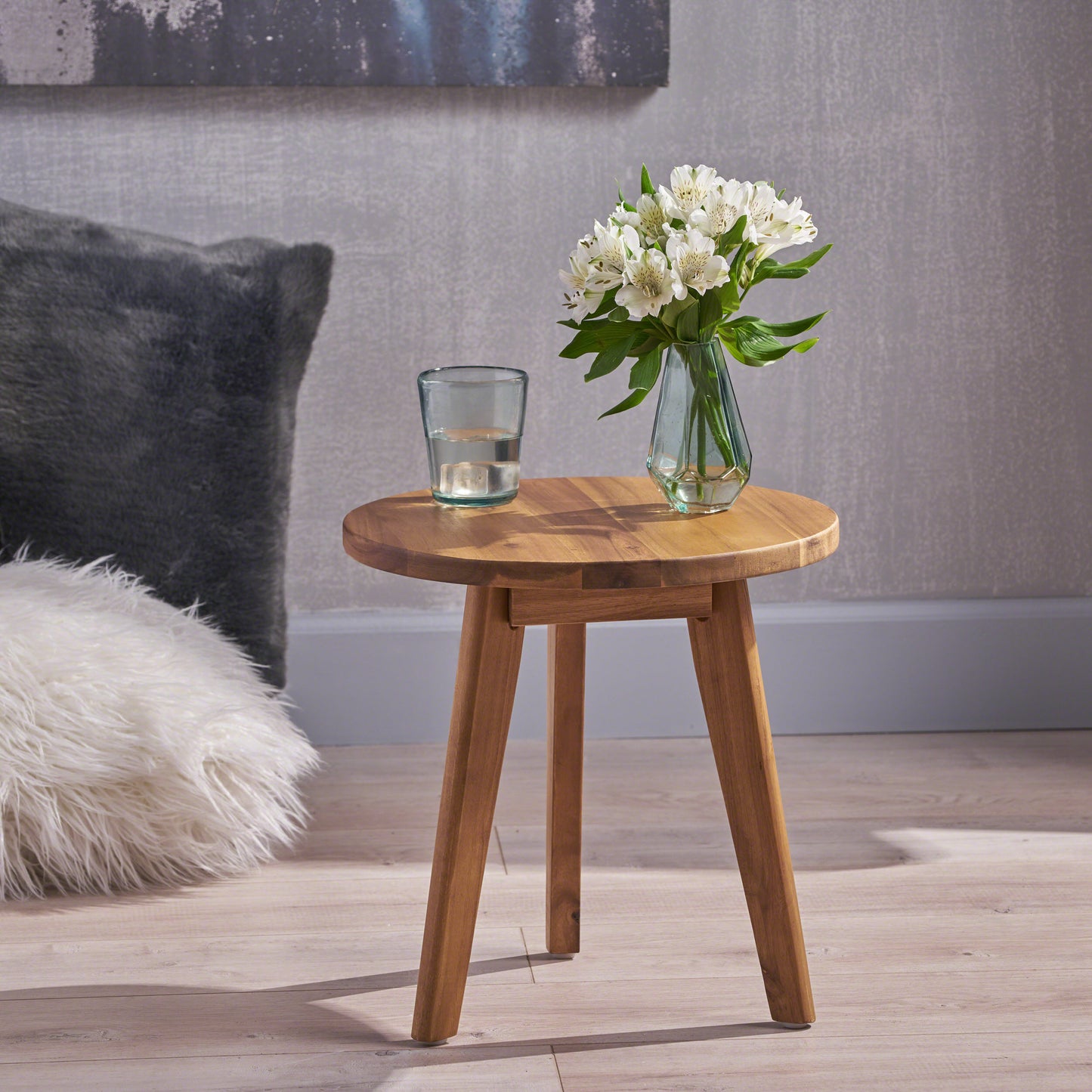 Marina Acacia Wood Side Table – Stylish & Sustainable Accent Piece