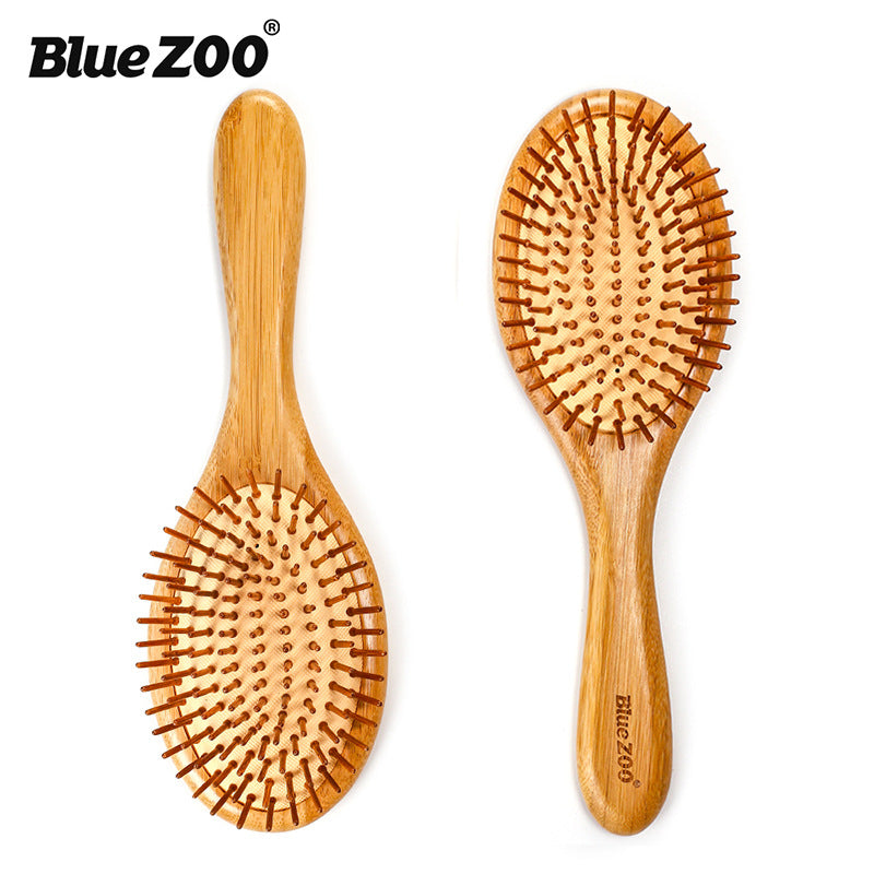 BlueZOO Bamboo Massage Comb – Eco-Friendly Hairbrush for Healthy Scalp & Tangle-Free Hair