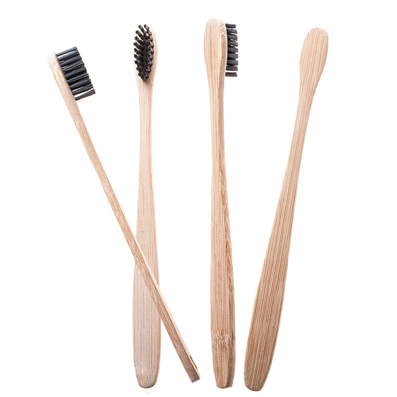 Natural Bamboo Toothbrush with Charcoal Bristles – Eco-Friendly Dental Care