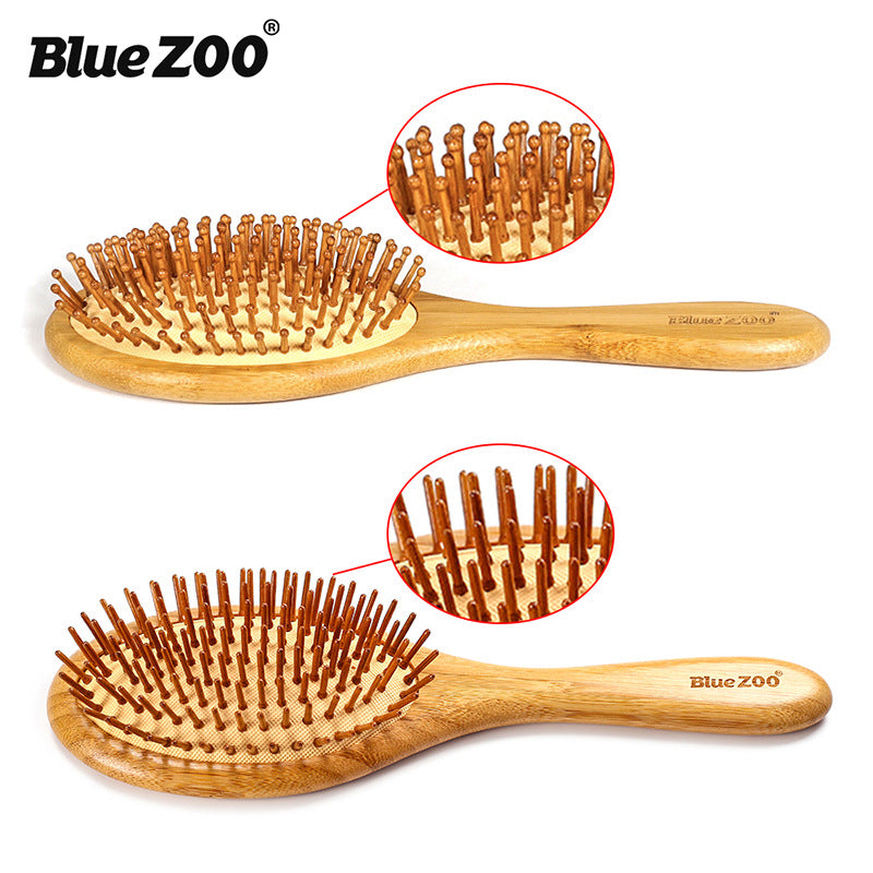 BlueZOO Bamboo Massage Comb – Eco-Friendly Hairbrush for Healthy Scalp & Tangle-Free Hair