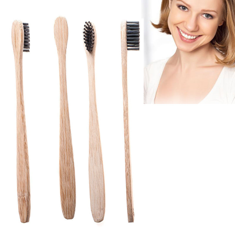 Natural Bamboo Toothbrush with Charcoal Bristles – Eco-Friendly Dental Care