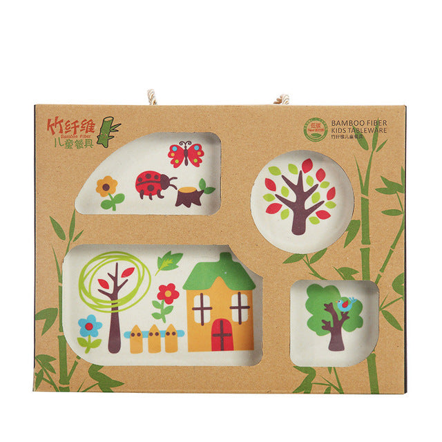 5-Piece Bamboo Fiber Baby Dinnerware Set – Safe, Eco-Friendly Feeding Essentials