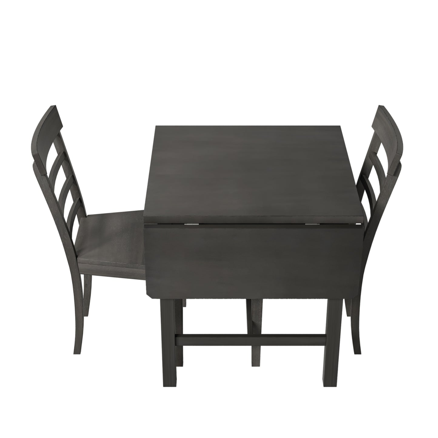 TOPMAX 5-Piece Gray Wooden Dining Set with Expandable Table