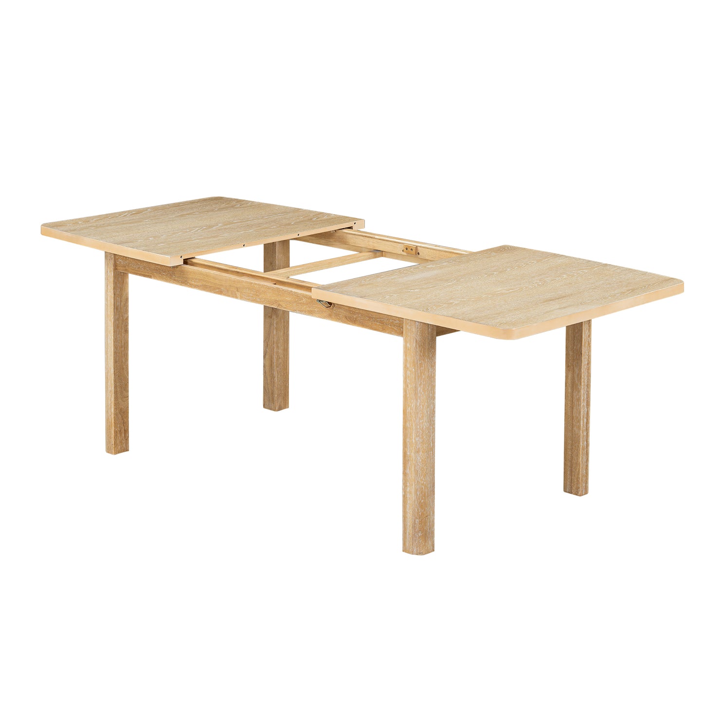 TOPMAX 9-Piece Expandable Dining Table Set – Natural Wood with Detachable Leaves