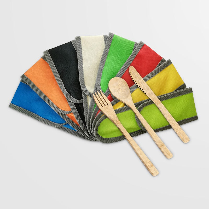 Bamboo Cutlery Set – Knife, Fork, Spoon (3-Piece, 20cm)