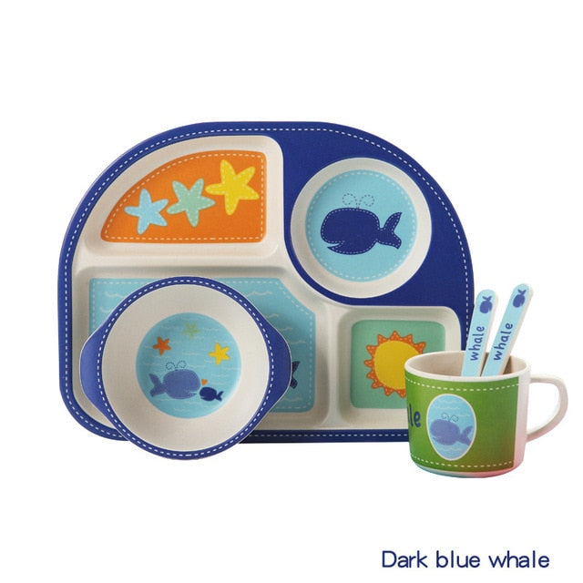 5-Piece Bamboo Fiber Baby Dinnerware Set – Safe, Eco-Friendly Feeding Essentials