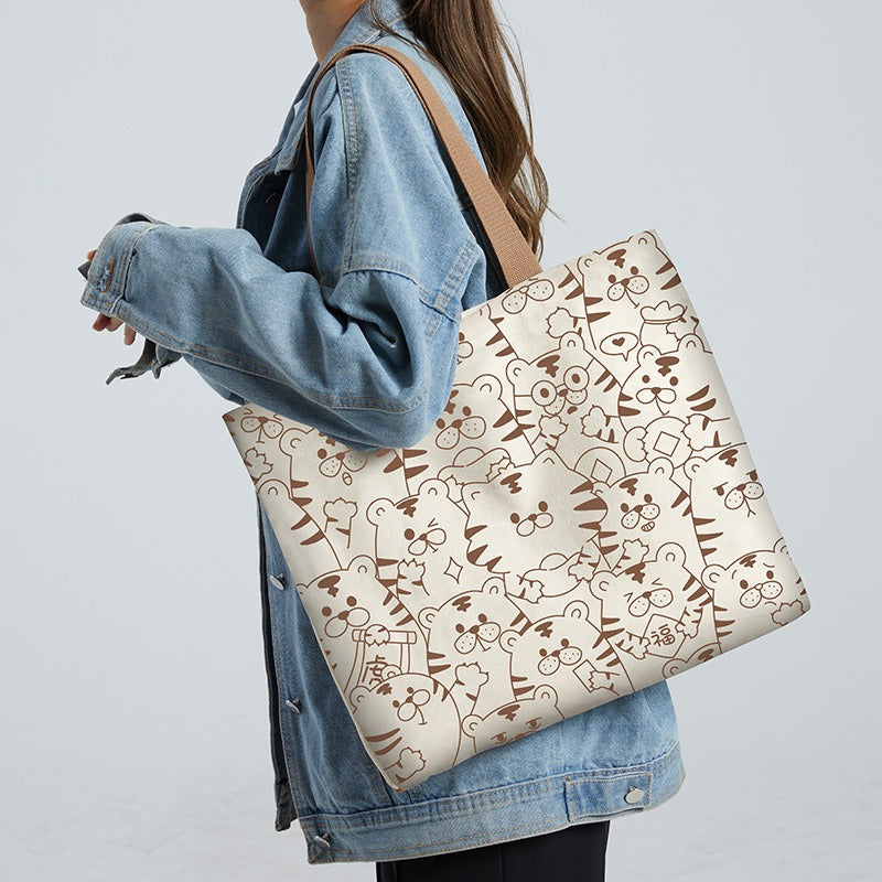 Large Canvas Shoulder Bag – Stylish & Sustainable Tote for Women