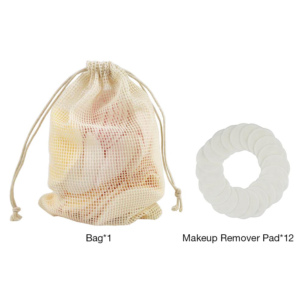 12 Reusable Makeup Remover Pads – Bamboo Fiber Cotton Rounds for Eco-Friendly Skin Care