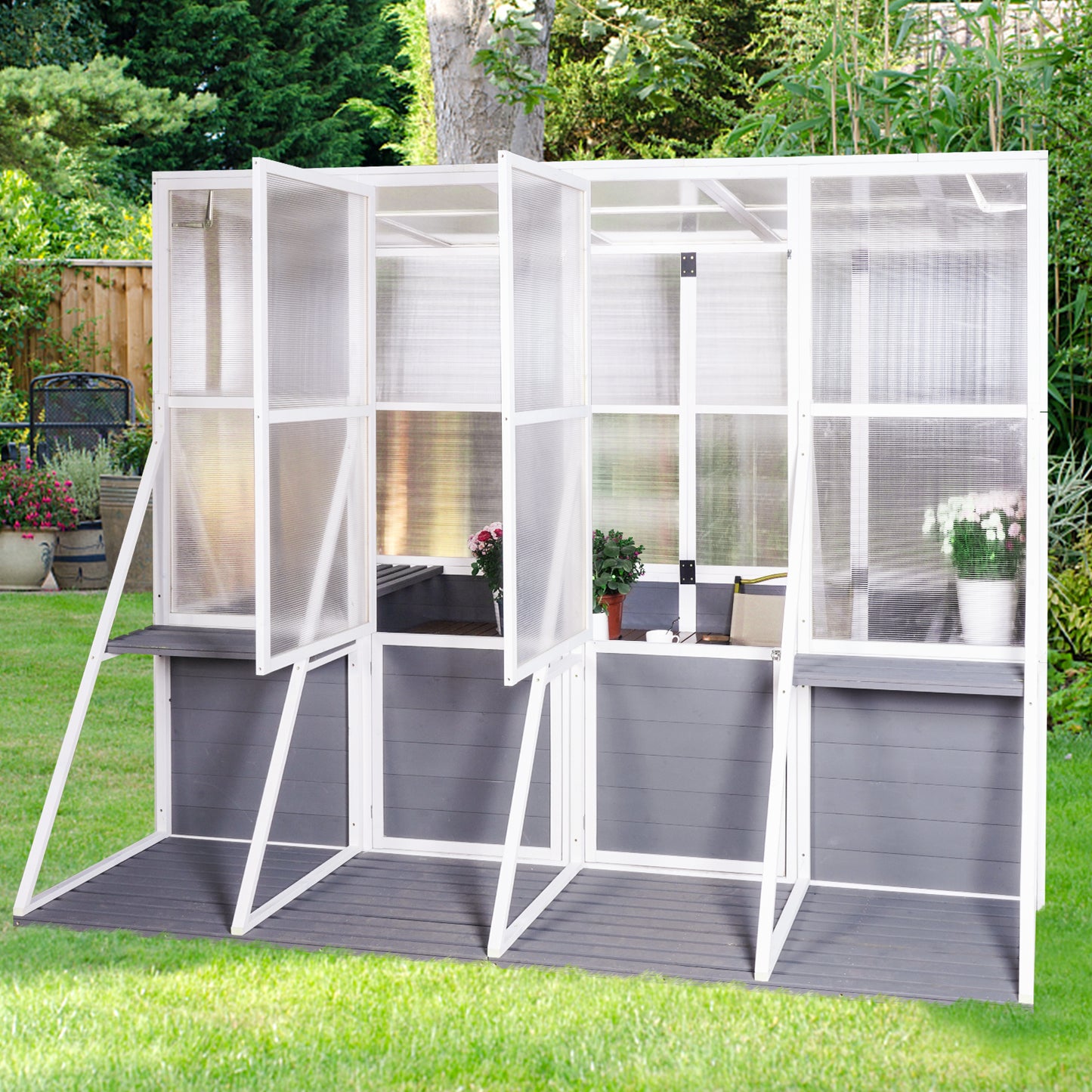 Wooden Lean-To Greenhouse – Heavy-Duty Outdoor Winter Garden Solution