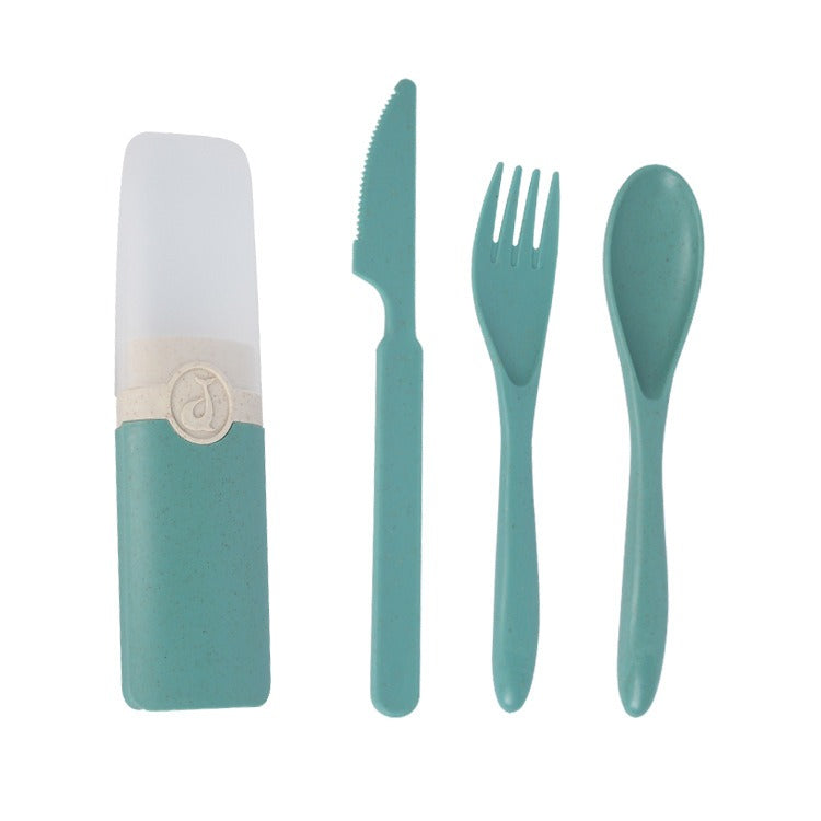 Wheat Straw Portable Cutlery Set – Eco-Friendly Knife, Fork & Spoon