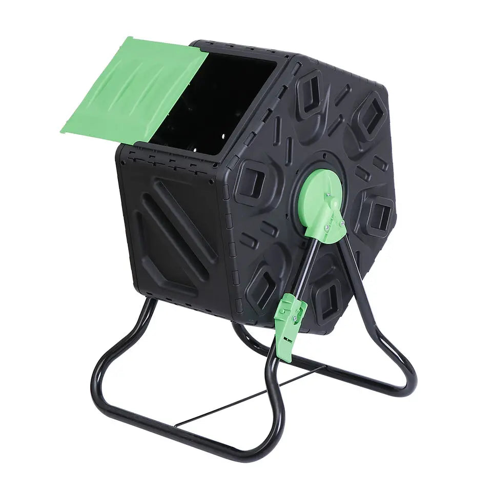 18.5 Gal Outdoor Compost Tumbler – Single Chamber Garden Composter