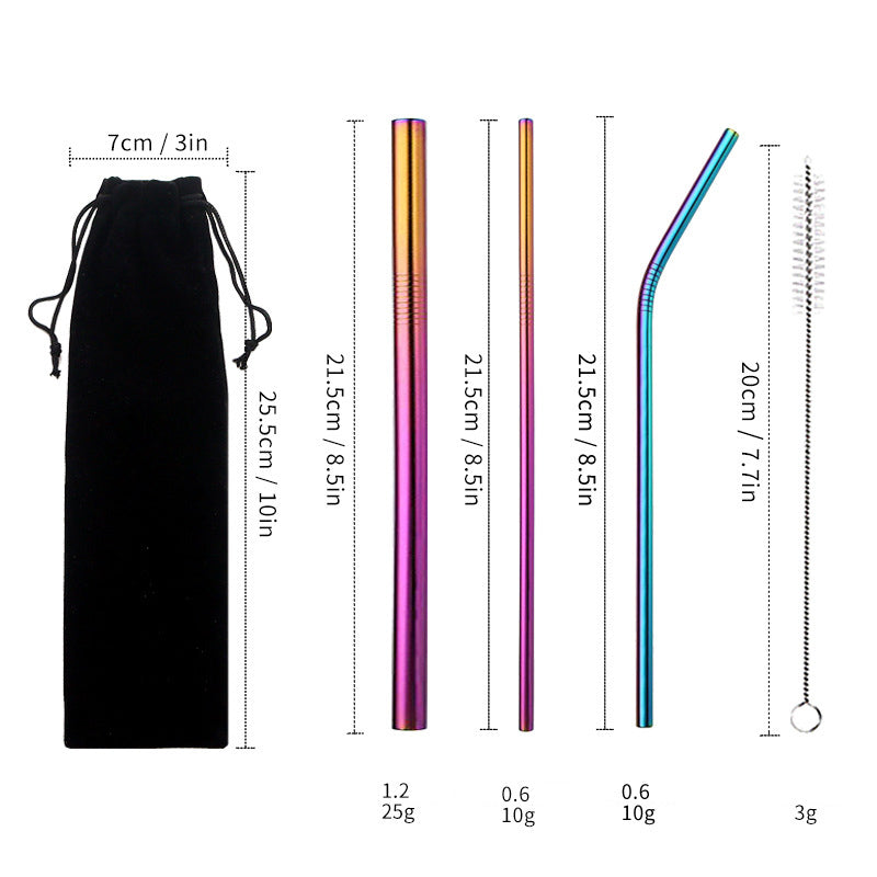 Reusable Stainless Steel Straw Set – Durable & Eco-Friendly Metal Beverage Straws