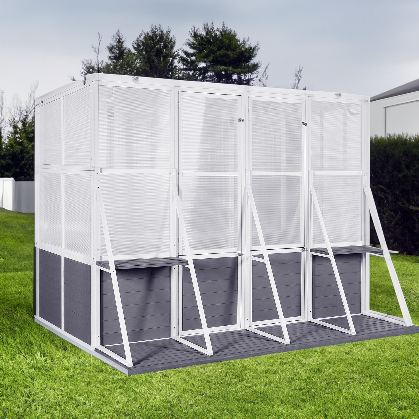 Wooden Lean-To Greenhouse – Heavy-Duty Outdoor Winter Garden Solution