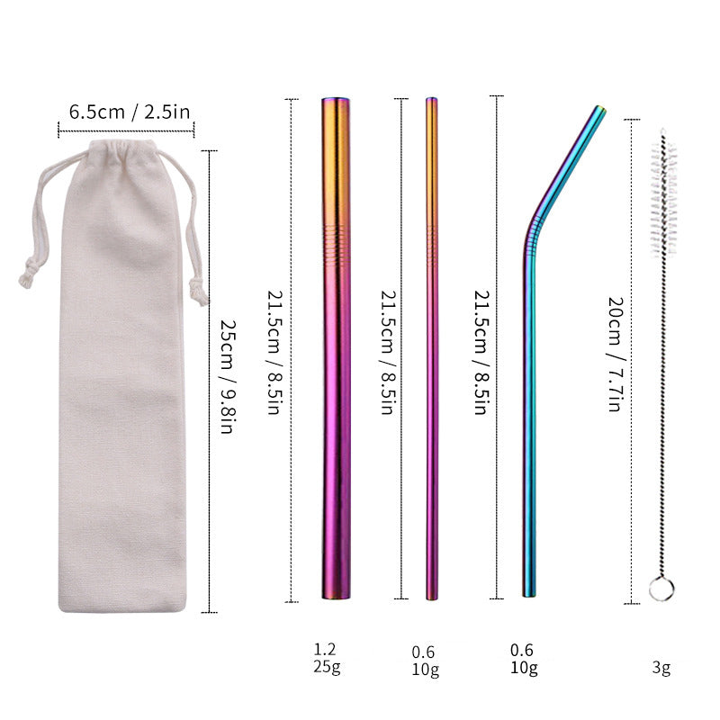 Reusable Stainless Steel Straw Set – Durable & Eco-Friendly Metal Beverage Straws