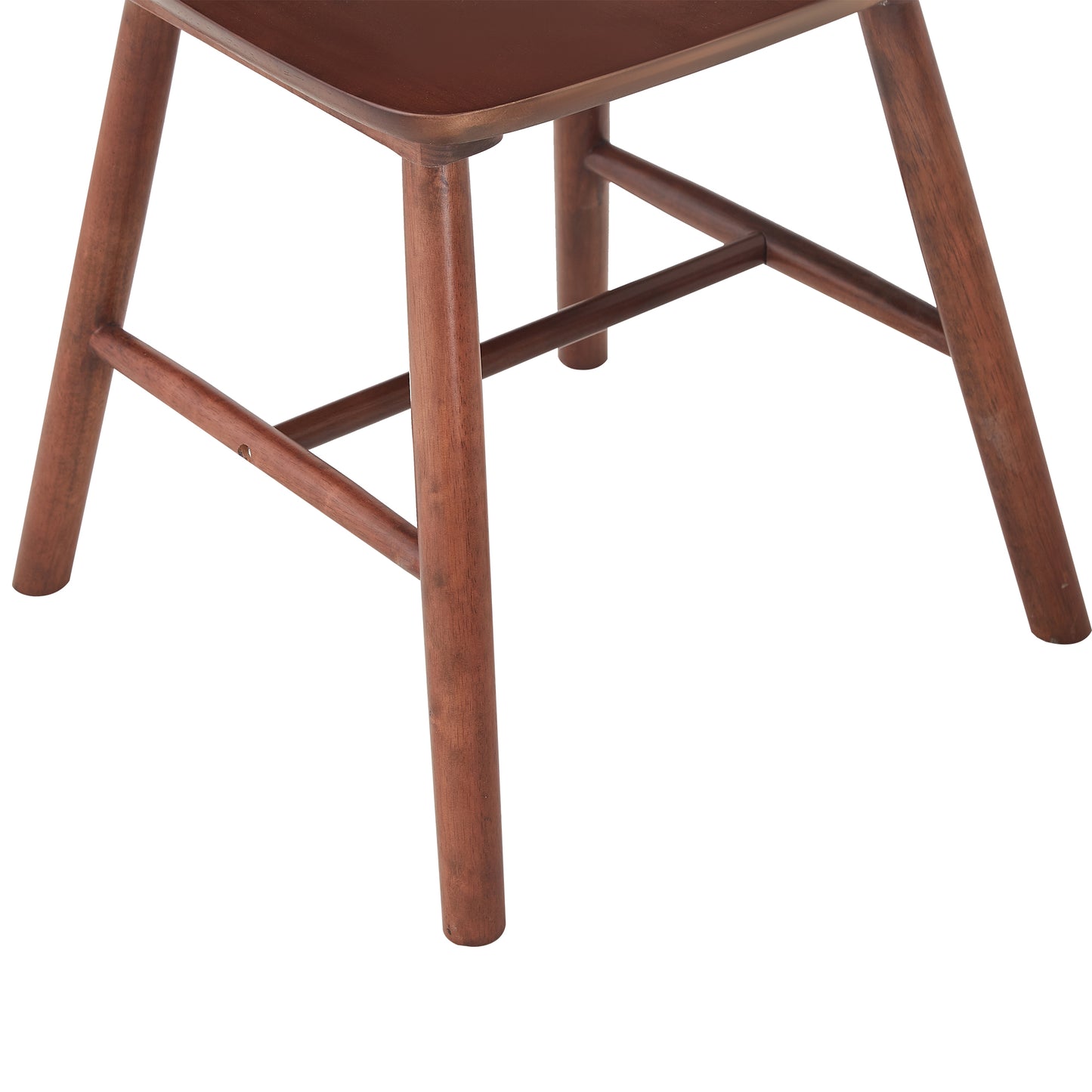 Set of 4 Solid Wood Dining Chairs – Elegant Walnut Rubberwood Design