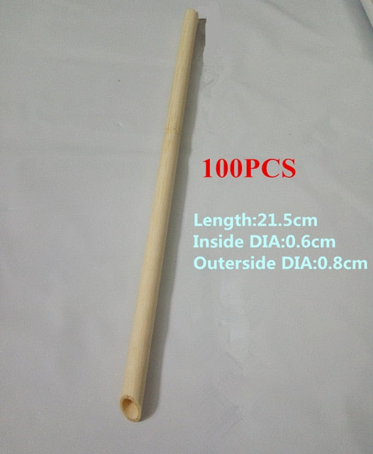 100pcs Reusable Bamboo Straws – Eco-Friendly Carbonized Drinking Straws for Smoothies & Coffee