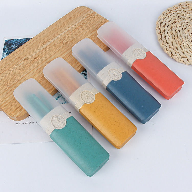 Wheat Straw Portable Cutlery Set – Eco-Friendly Knife, Fork & Spoon
