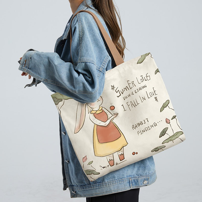 Large Canvas Shoulder Bag – Stylish & Sustainable Tote for Women