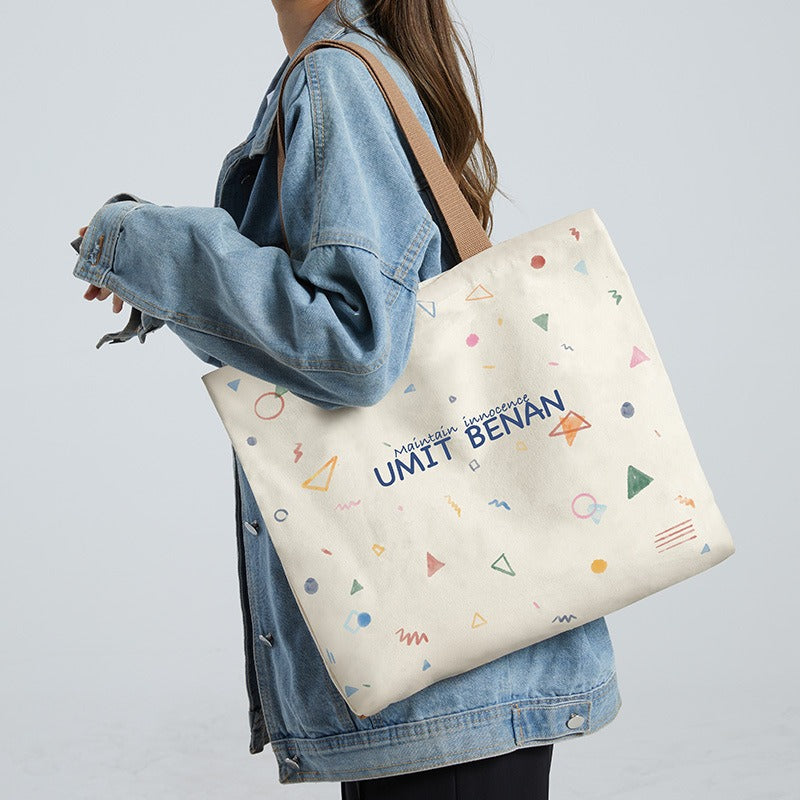 Large Canvas Shoulder Bag – Stylish & Sustainable Tote for Women