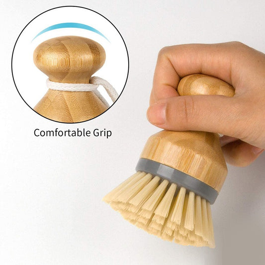Bamboo Dish Brush with Wooden Handle – Eco-Friendly Kitchen Cleaning Tool