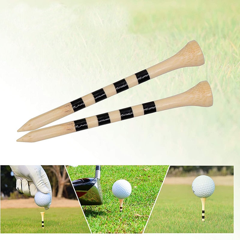 Durable Bamboo Golf Tees – Natural 70mm & 83mm (100-Pack)