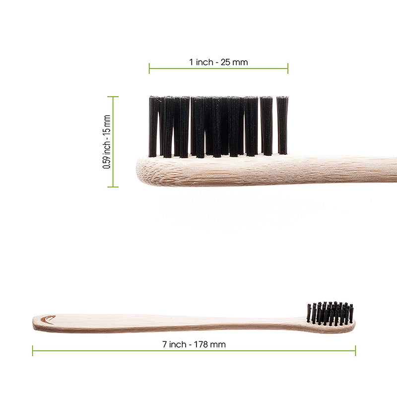 Natural Bamboo Toothbrush with Charcoal Bristles – Eco-Friendly Dental Care