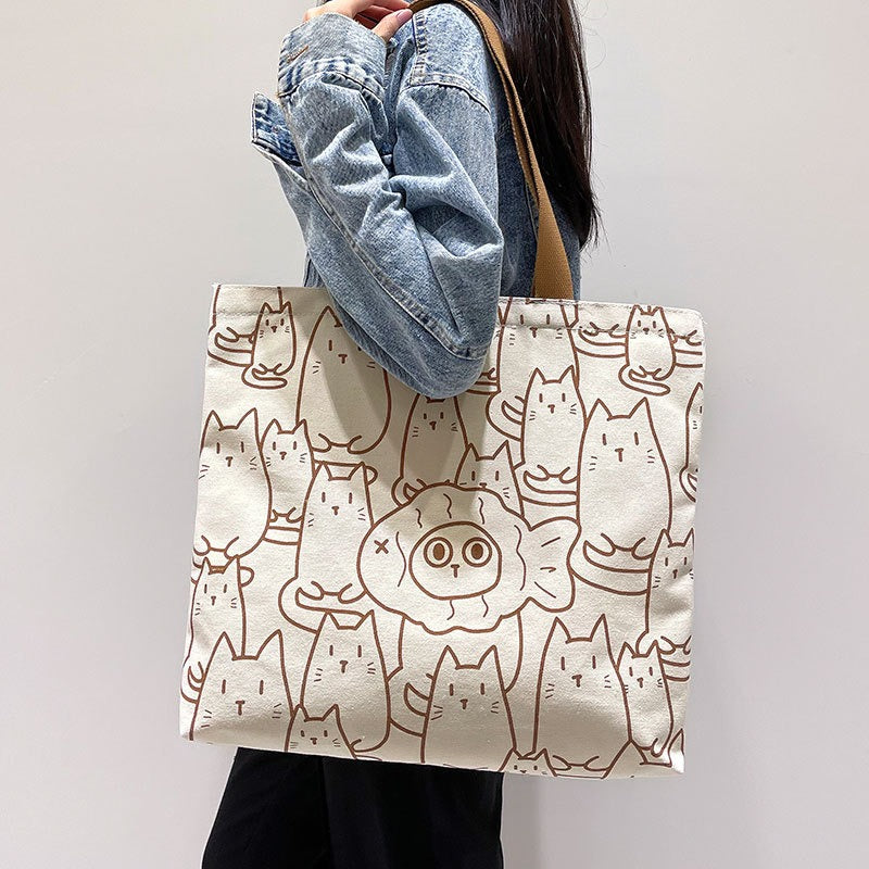 Large Canvas Shoulder Bag – Stylish & Sustainable Tote for Women
