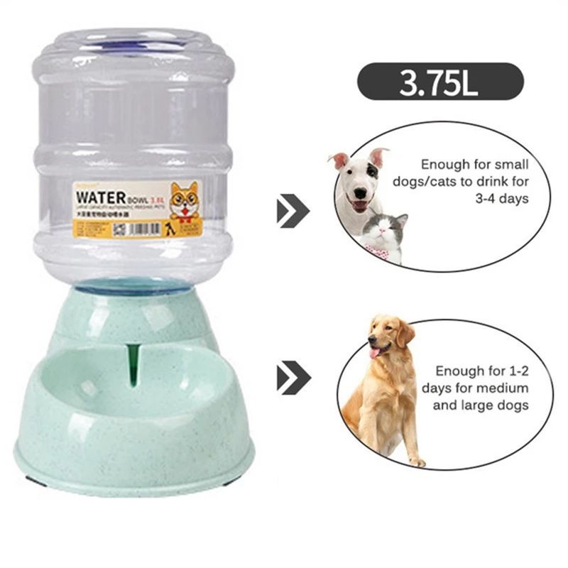 Wheat Straw Automatic Pet Feeder – 3.8L Eco-Friendly Water Bowl