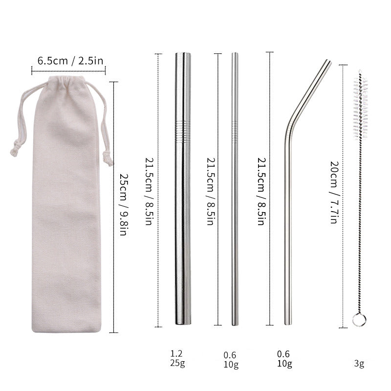 Reusable Stainless Steel Straw Set – Durable & Eco-Friendly Metal Beverage Straws