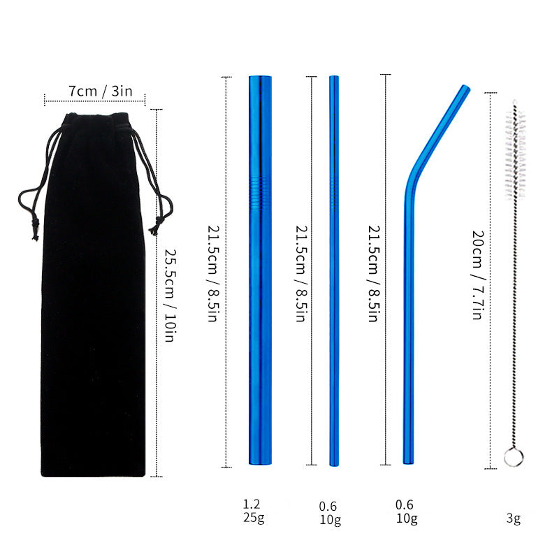 Reusable Stainless Steel Straw Set – Durable & Eco-Friendly Metal Beverage Straws