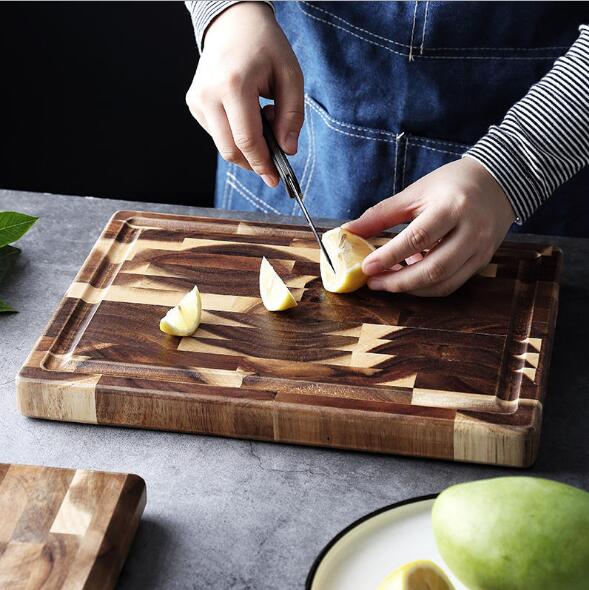 Extra-Large Acacia Wood Cutting Board – End Grain Butcher Block