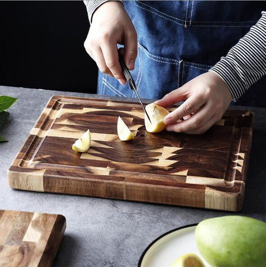 Extra-Large Acacia Wood Cutting Board – End Grain Butcher Block