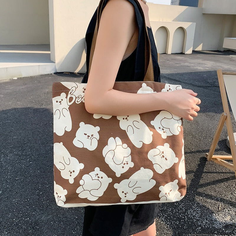 Large Canvas Shoulder Bag – Stylish & Sustainable Tote for Women