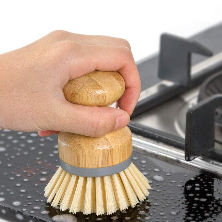 Bamboo Dish Brush with Wooden Handle – Eco-Friendly Kitchen Cleaning Tool