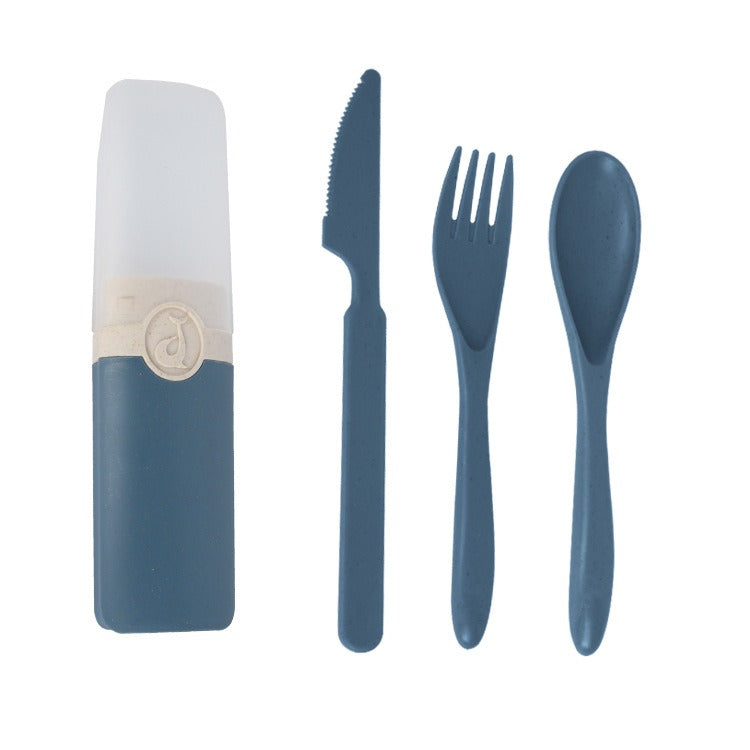 Wheat Straw Portable Cutlery Set – Eco-Friendly Knife, Fork & Spoon