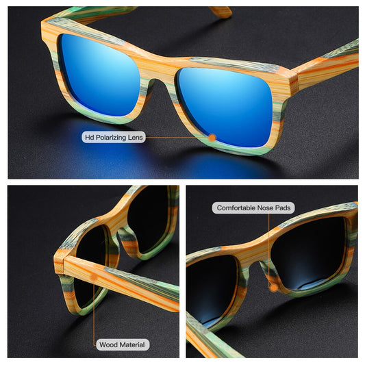 Bamboo & Wood Polarized Sunglasses – Stylish UV Protection for Men & Women
