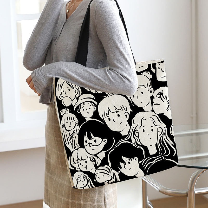 Large Canvas Shoulder Bag – Stylish & Sustainable Tote for Women