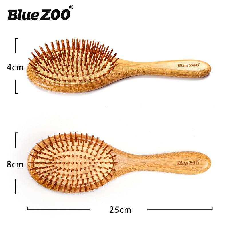 BlueZOO Bamboo Massage Comb – Eco-Friendly Hairbrush for Healthy Scalp & Tangle-Free Hair