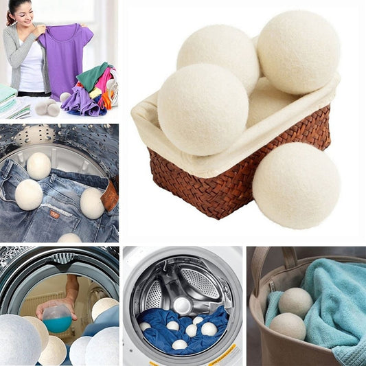 6-Piece Wool Felt Dryer Balls – Natural Fabric Softener