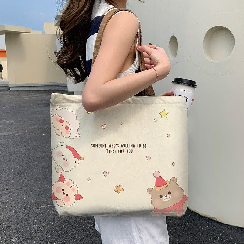 Large Canvas Shoulder Bag – Stylish & Sustainable Tote for Women