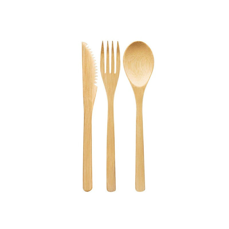 Bamboo Cutlery Set – Knife, Fork, Spoon (3-Piece, 20cm)