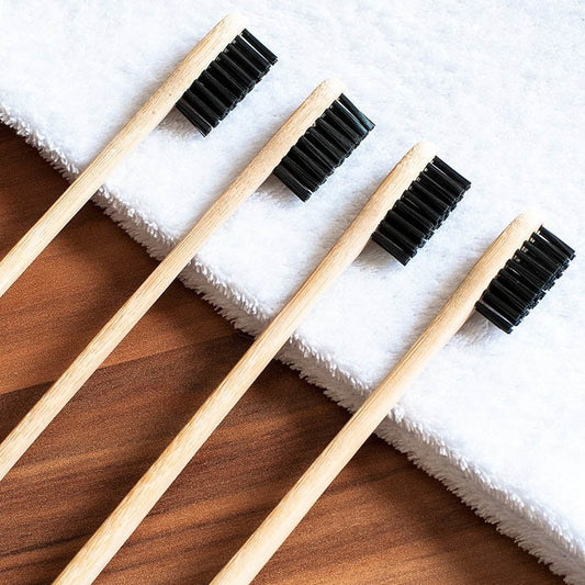 Natural Bamboo Toothbrush with Charcoal Bristles – Eco-Friendly Dental Care