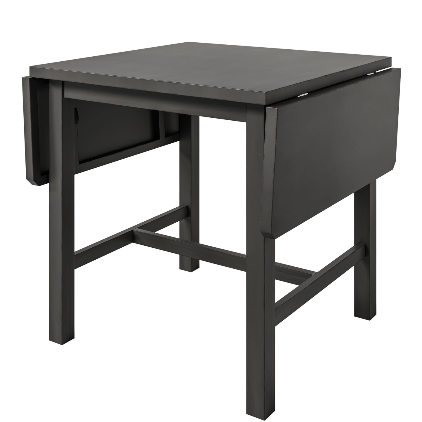 TOPMAX 5-Piece Gray Wooden Dining Set with Expandable Table