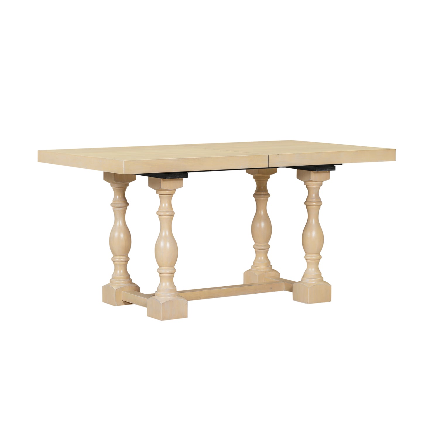 Traditional 6-Piece Extendable Dining Set with Bench – Natural Wood Finish